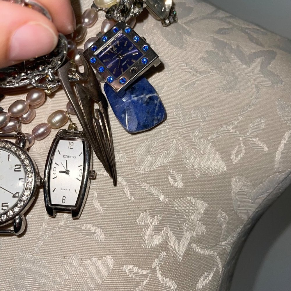 Handmade Vintage Statement Necklace One Of A Kind Freshwater Pearl Jewelry Parts - Picture 7 of 13